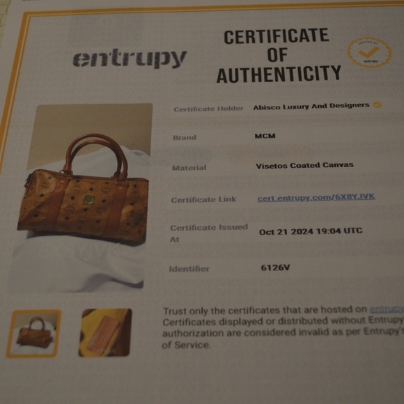 MCM Visetos Congnac Boston Bag Golf Collection Medium - Picture 6 of 16